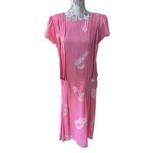Vintage 90s Pink‎ Silk Midi Dress Maggy London Jeanene Booher Sz 12 valentine